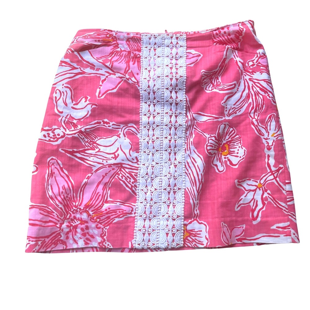 NWOT Lilly Pulitzer Originals Roslyn Skirt Pink Salmon Glamorous
Life Print‎ 4
